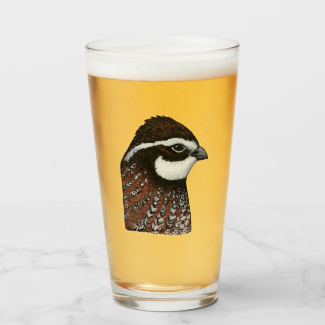 Verre Bobwhite Quail Head (Devant (rempli))