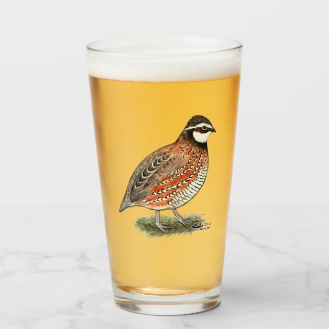 Verre Bobwhite Quail Rooster (Devant (rempli))