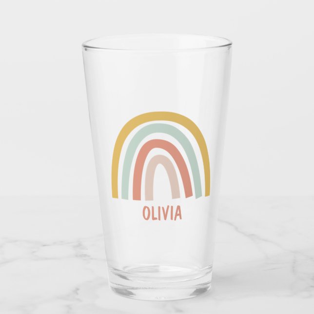 Verre Boho Pastel Rainbow Personnalisé (Devant)
