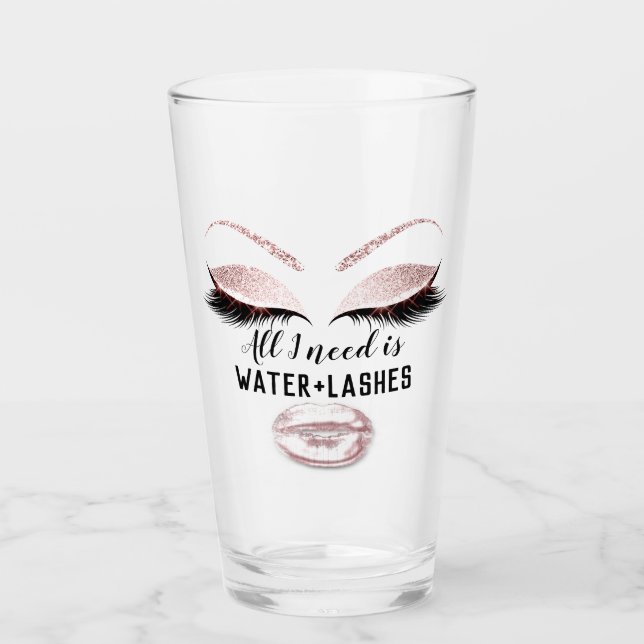 Verre Boire Maquillage d'eau Artiste Eyelash Lèvres rose (Devant)