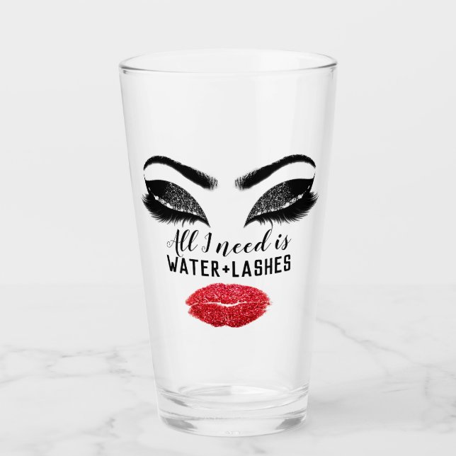 Verre Boire Maquillage d'eau Artiste Eyelash Red Kiss (Devant)