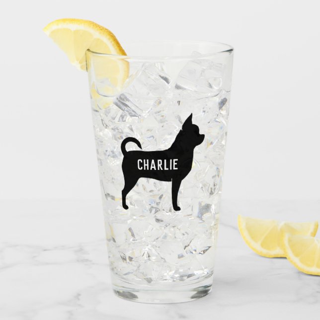 Verre Boire personnalisé par silhouette de chien de (Devant glace)