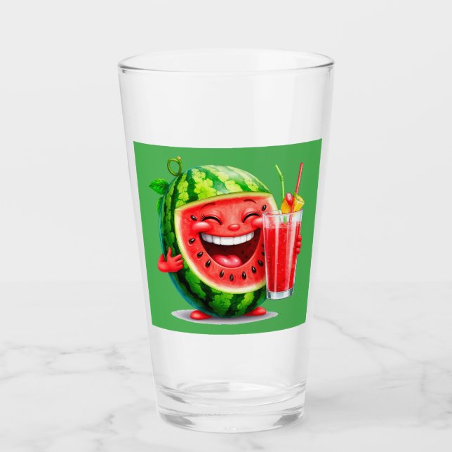 Verre 🍉 Boisson Charmante Sourire Fruit d'Été 🍉 (Devant)