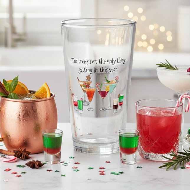 Verre Boisson de Cocktail Citation Drôle Noël   (Créateur téléchargé)