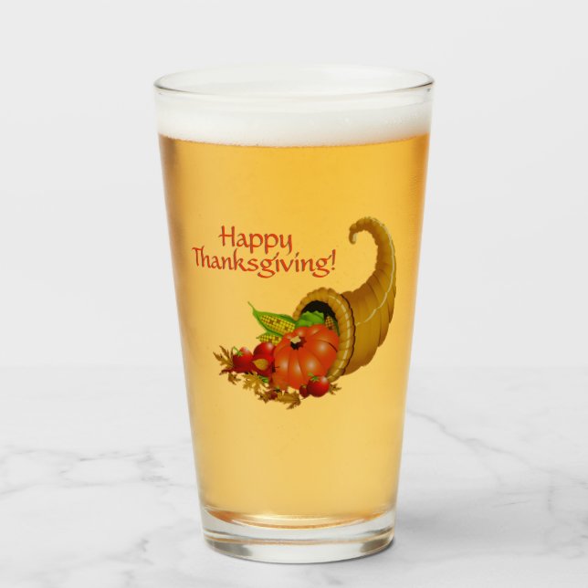 Verre Bon thanksgiving Cornucopia (Devant (rempli))