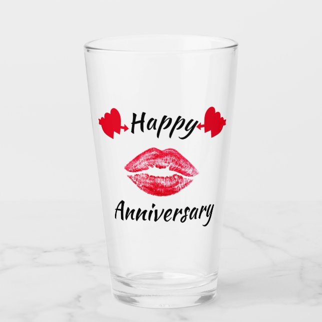 VERRE BONJOUR ANNIVERSAIRE KISS (Devant)