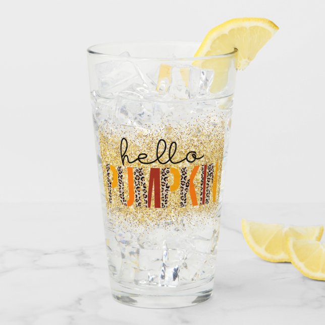 Verre Bonjour Citrouille Automne Personnaliser d'automne (Dos glace)