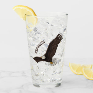 Verre Bonne illustration de dessin d'aigle à chauve-sour