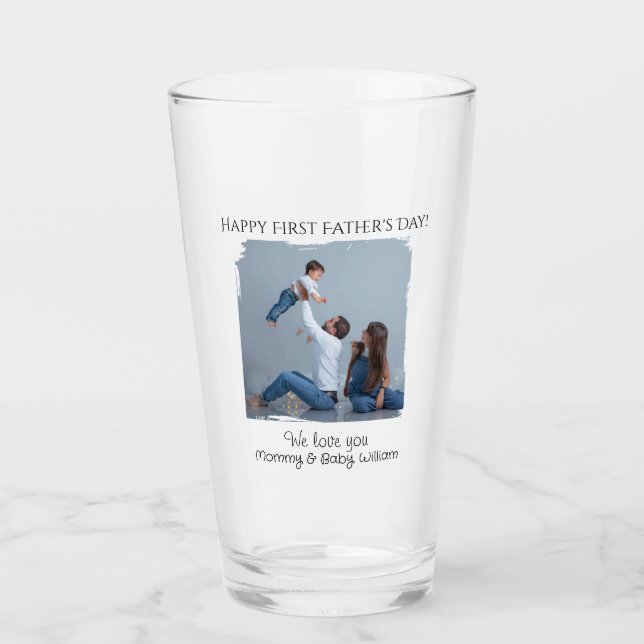 Verre Bonne première Fête des pères - de maman et bébé | (Devant)