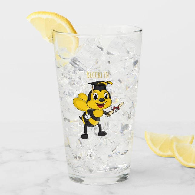 Verre Bonne remise des diplômes des abeilles (Devant glace)