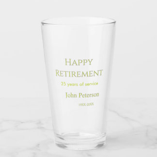 Verre Bonne retraite nom année verte années de service