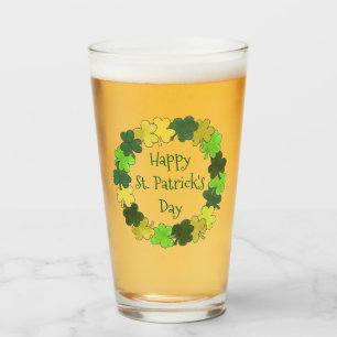 Verre Bonne Saint Patrick's Day Green Shamrock Wreath