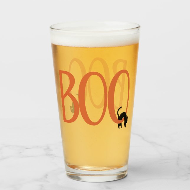Verre Boo avec chat noir (Devant (rempli))