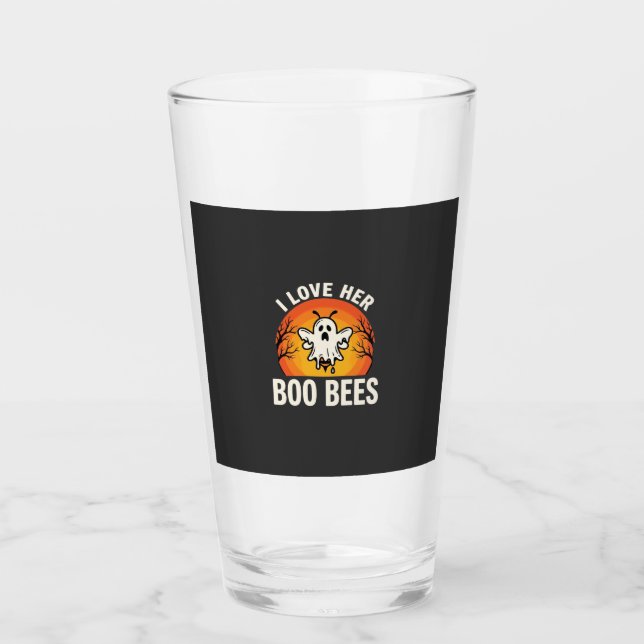 Verre Boo Bees Halloween Ghost Bee Drôle Design_1 (Devant)