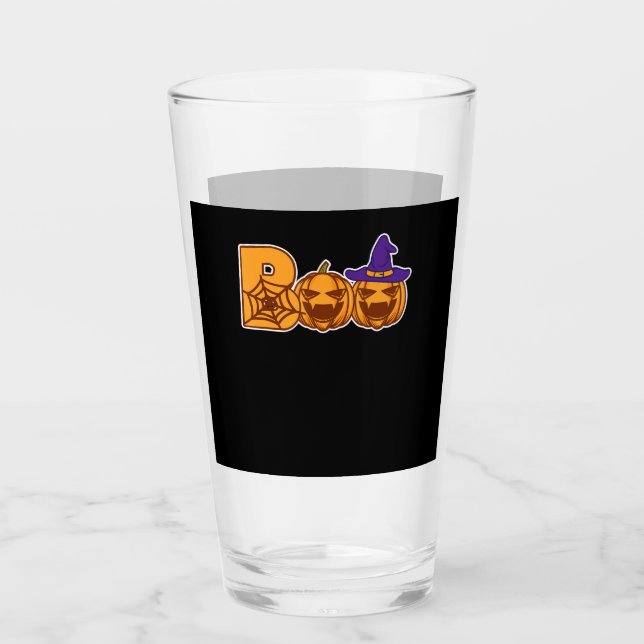 Verre Boo Halloween Citrouille face Spider (Devant)