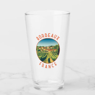 Verre Bordeaux France Rétro Cercle Distressé