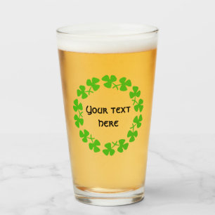 Verre Bordure Shamrock verte Ajouter un ornement métalli