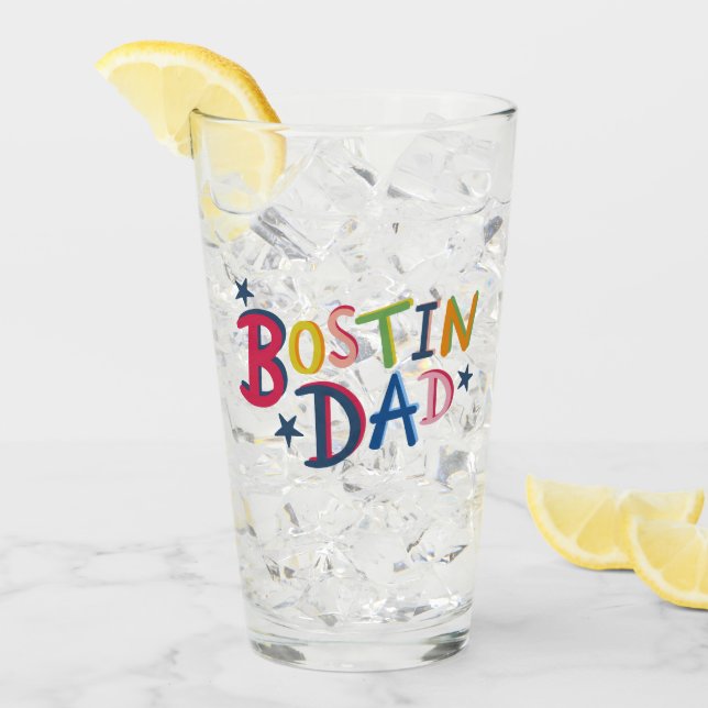 Verre Bostin personnalisé Papa noir pays (Devant glace)