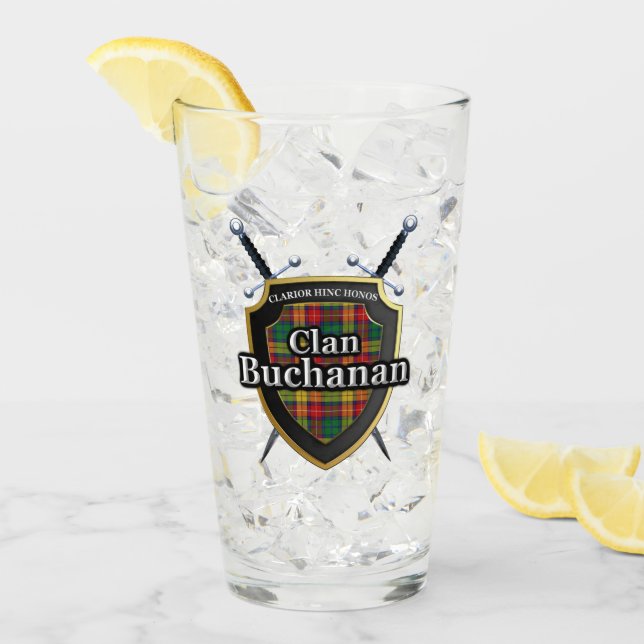 Verre Bouclier de tartan de Buchanan de clan (Devant glace)