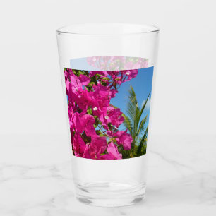 Verre Bougainvilliers et palmiers paysage tropical