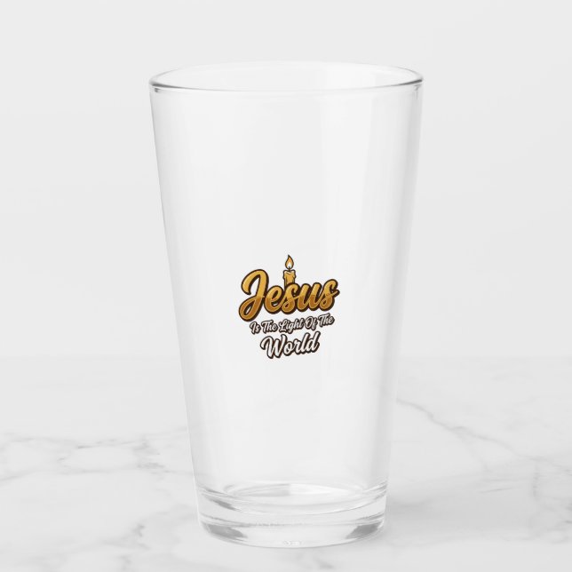 Verre Bougie Jésus Lumière du Monde Chrétien Vector_1 (Devant)