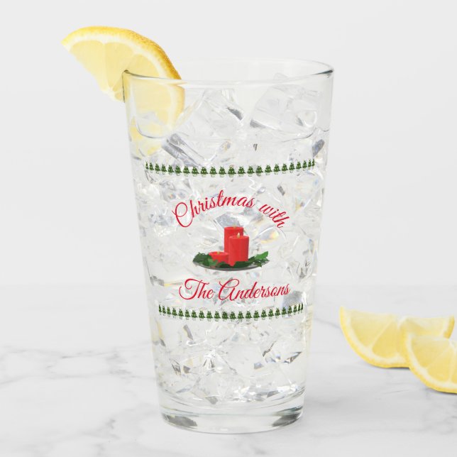 Verre Bougies de Noël personnalisées (Devant glace)