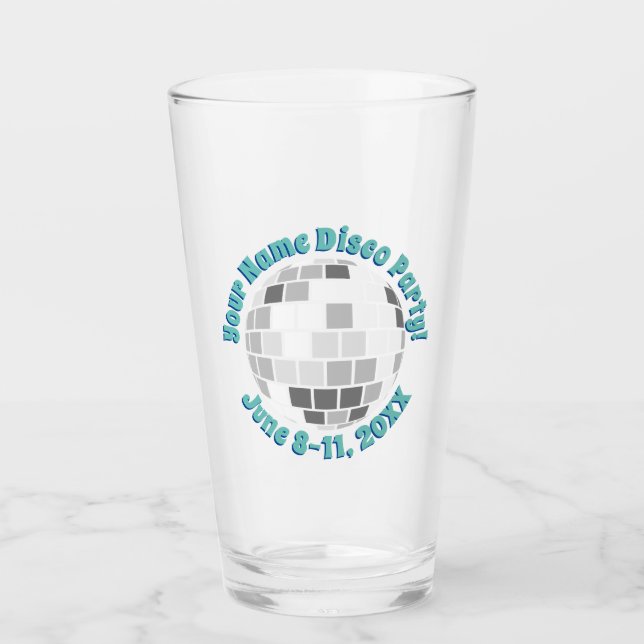 Verre Boule disco rétro PERSONNALISÉE (Devant)