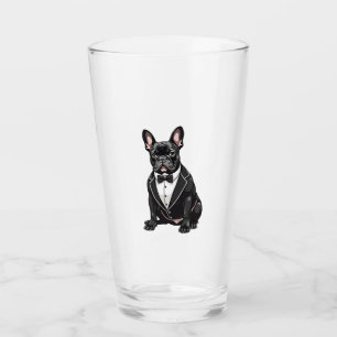 Verre Bouledogue français en smoking