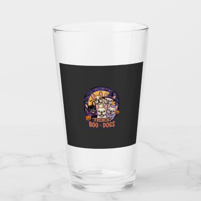 Verre Bouledogue français Halloween Boo Dogs Vector (Devant)