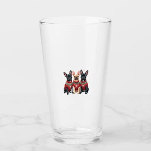 Verre Bouledogues français de Noël Frenchie de Noël Chie