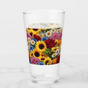 Verre Bouquet de tournesol rose #1