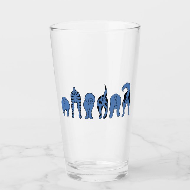 Verre Boutons de chien bleu (Devant)