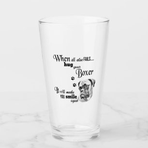 Verre Boxer art moderne joli slogan de race de chien