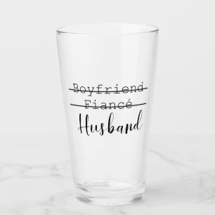 Verre Boyfriend Fiance Mari Mariage de typographie moder