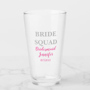 Verre Bridesmaid Pink Nom personnalisé Mariage Bachelore