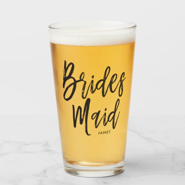 Verre Bridesmaid | Style de script noir (Devant (rempli))