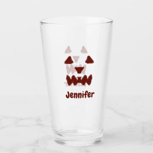 Verre Brown Halloween effrayant visage chute ajouter nom