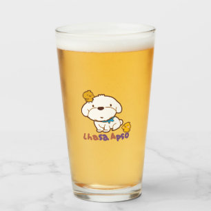 Verre bubu et guagua (apso de Lhasa et petit poulet)