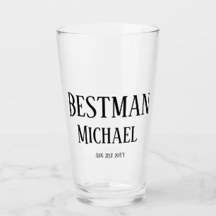 Verre BUDGET Bestman Groomsman DONS Classique Noir