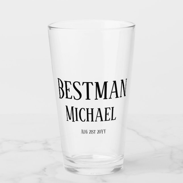 Verre BUDGET Bestman Groomsman DONS Classique Noir (Devant)