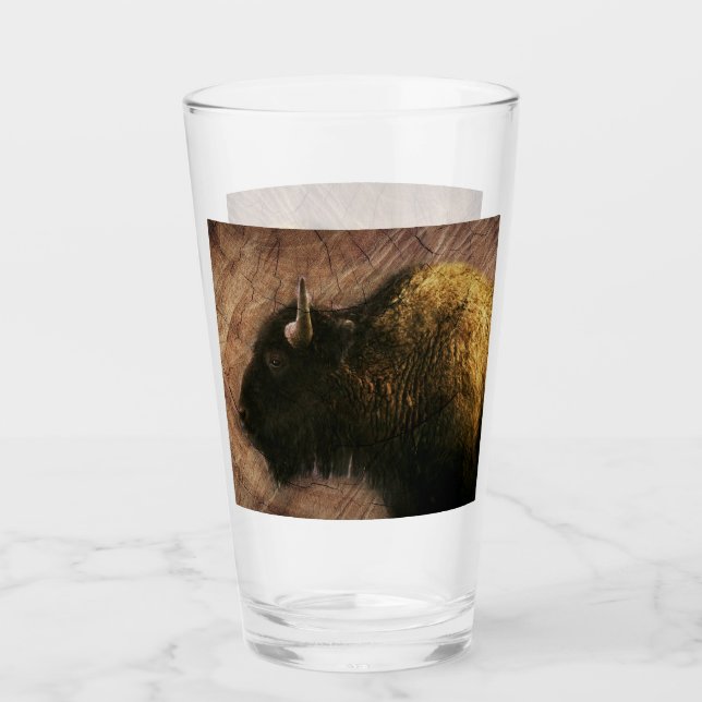 Verre Buffalo de bison de bois (Devant)