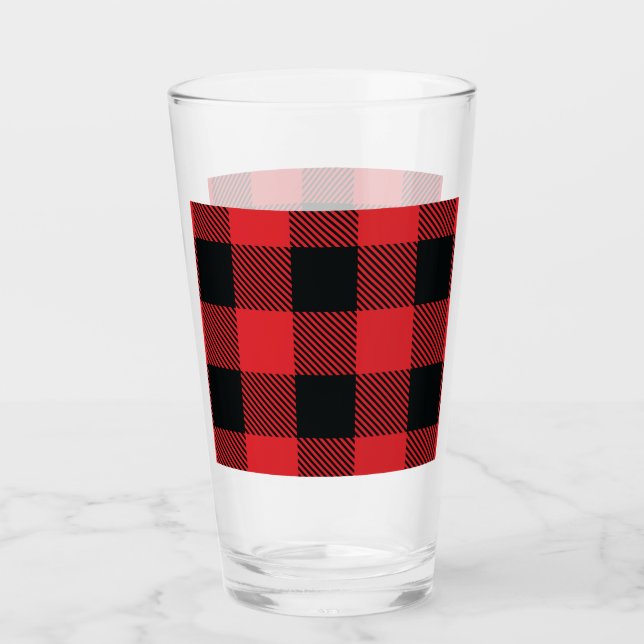 Verre Buffalo Plaid Christmas Red and Black Check (Devant)