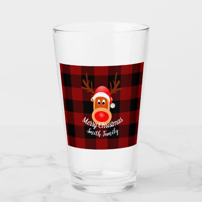 Verre Buffle de rennes de Noël amusant Plaid sur mesure (Devant)