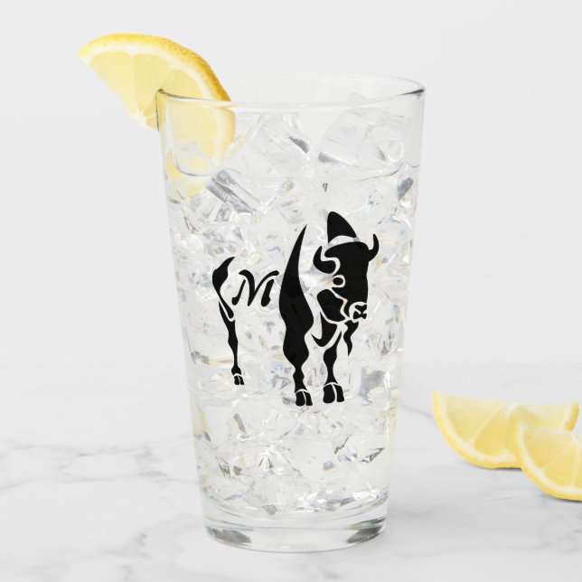 Verre Buffle noir silhouette (Devant glace)