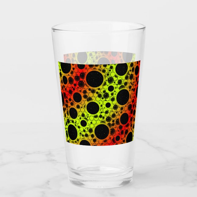 Verre Bulles d'espace tachetées - Citron/Rouge (Devant)
