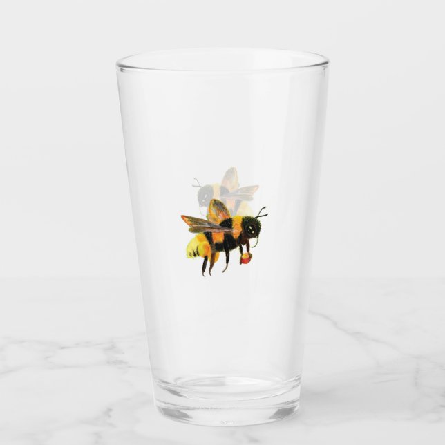 Verre Bumble Bee transportant du pollen (Devant)