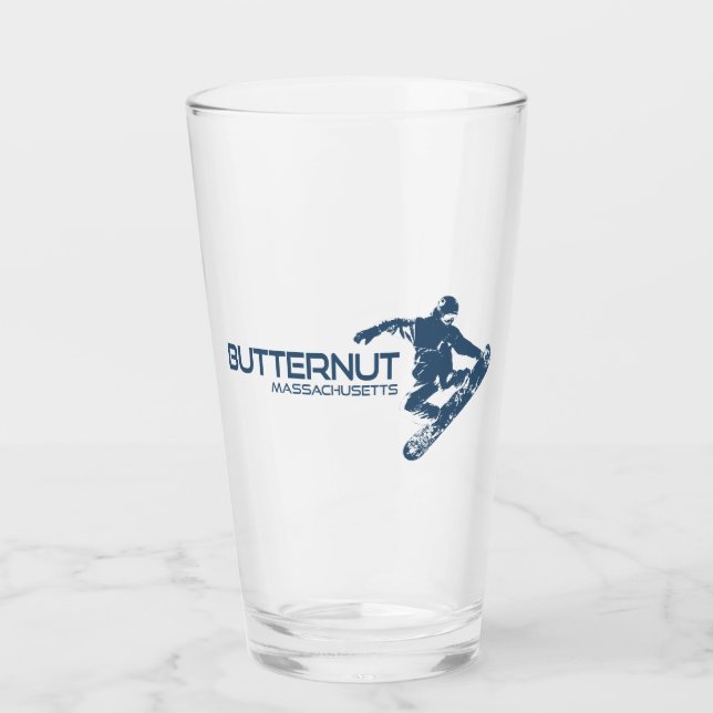 Verre Butternut Massachusetts Station de ski Snowboarder (Devant)
