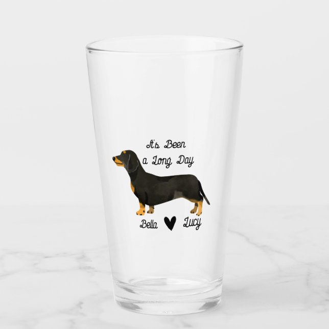Verre Ça a été une longue journée Wine Dog Moms cadeaux (Devant)