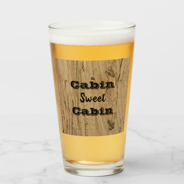 Verre Cabine Sweet Cabine Woodgrain Photo Rustique Natur (Devant (rempli))