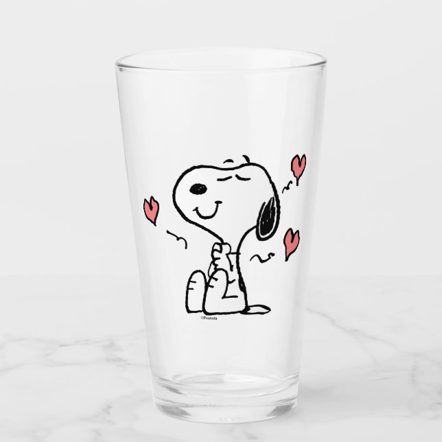 Verre cacahuètes | Coeurs de snoopy (Devant)